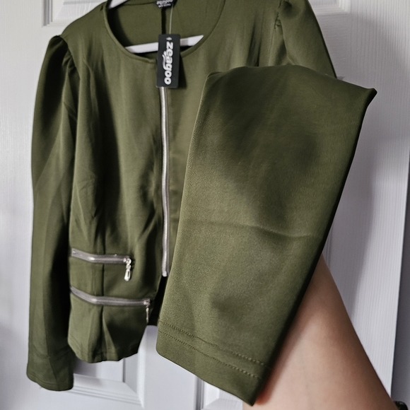 Zeagoo Zippered Front Cropped Blazer Jacket - Size XL - Picture 12 of 15